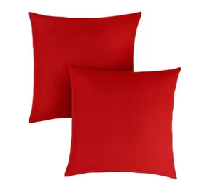 SORRA HOME Sunbrella Canvas Jockey Red Outdoor Knife Edge Throw Pillows (2-Pack) - Picture 1 of 4