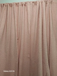 Custom Made Drapes Pink & White Stripe-84" Long Tiebacks-Double Fabric-Warm! - Picture 1 of 6