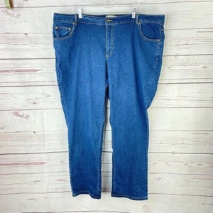 Woman Within Blue Denim Perfect Straight Leg Jeans WomensCasual Plus Size 24W - Picture 1 of 9