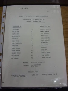 03/09/1988 Southampton Reserves v Norwich City Reserves (single sheet). Any fau - Picture 1 of 1