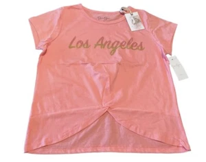 Jessica Simpson Girls Large T-Shirt Short Sleeve, Pink, Los Angeles Graphic, NEW - Picture 1 of 8