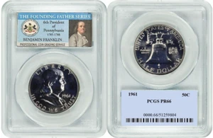 1961 FRanklin Half Dollar 50C PCGS PR66 - Picture 1 of 1