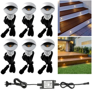 26mm Warm White Half Moon Outdoor Garden Path Fence LED Deck Step Stair Lights - Picture 1 of 12