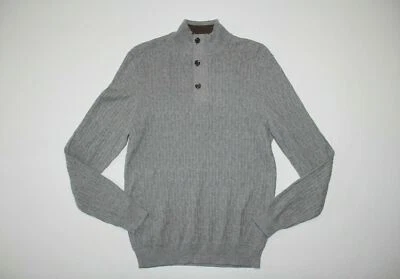 Nuevo Suéter Texturizado Tasso Elba Para Hombre Talla Mediana Gris Brezo Cuello Simulado Foto 1 de 4