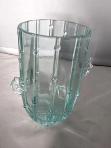 VTG John Lewis Cactus Drinking Glass Tumbler Clear Blue 5 Inch - Picture 1 of 7