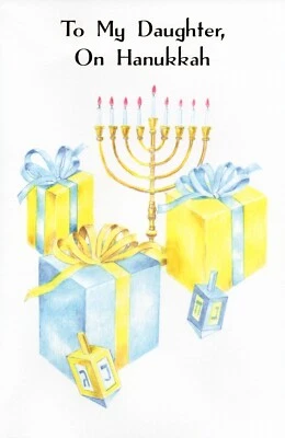 Happy HANUKKAH Card FOR DAUGHTER, Wishing Joy Blessings by Popular Greetings +✉ - Image 1 of 4