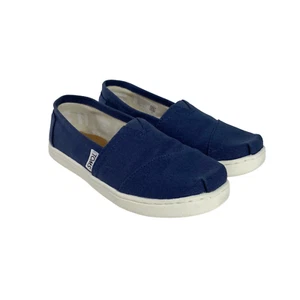 TOMS Alpargata Youth Kids 1.5 Classic Canvas Navy Blue Loafer Shoes - Picture 1 of 10