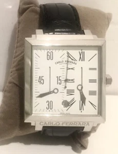 Carlo Ferrara Men's Classic Carree Quadra Square Watch 510.182/100, 36mm, EUC  - Picture 1 of 10