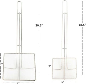 SET 2 Skimmer/Strainer Olio Friggitrice a Rete Fine 5" e 7" Fish & Chip Skimmer - Foto 1 di 4