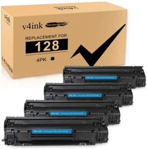 Cartucho de tóner V4ink 4PK CRG-128 para Canon imageCLASS D530 550 MF4770n MF4880dw - Imagen 1 de 6