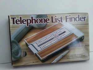 Vintage Repertoir Telephone List Finder Flip-Top Black/Chrome 6.5" x 4" UNUSED - Foto 1 di 5