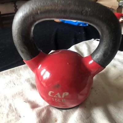 15 lb Rubber/Vinyl Coated Kettlebell Weight - Image 1 of 4