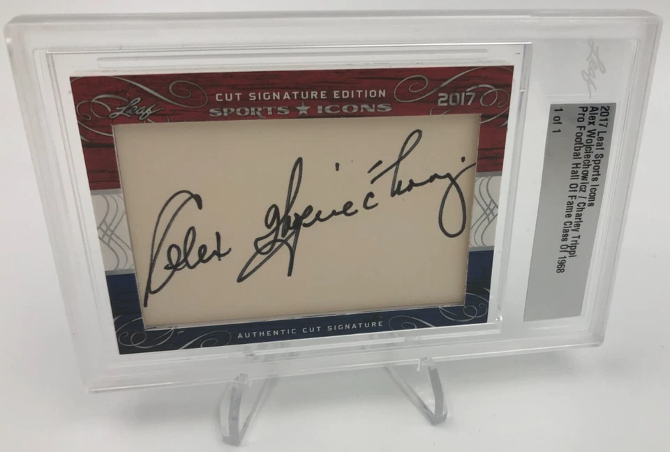 ALEX WOJCIECHOWICZ Charley Trippi DUAL AUTO Card 2017 Leaf Sport HOF RARE 1 of 1 - Image 1 of 4