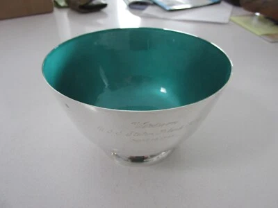 Towle Sterling Silver Green Enamel Bowl (Wardroom of U.S.S. Staten Island) - Image 1 of 4