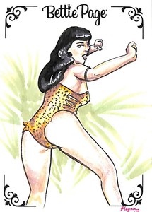 Bettie Page Dynamite 2019 Deluxe Ultra Premium Sketch Card April Reyna df