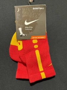 NIKE ELITE Basketball Crew Socks SX4586-677 S 9 (red/yellow) Small BIN 12 - Picture 1 of 2