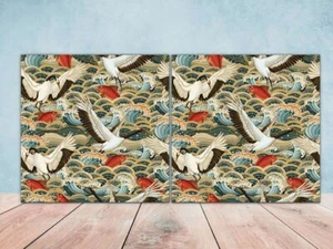Azulejos japoneses de cerámica de pared para pájaros - conjunto de 2 salpicaduras de pared de cocina baño - Imagen 1 de 2