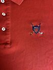 RALPH LAUREN POLO Solid Crest Crested USA Big Fit XL S/S Golf Shirt Red O31