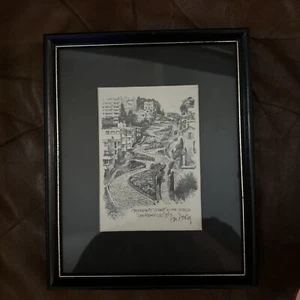 Crookedest Street In The World 1977 DON DAVEY Print **Framed - Picture 1 of 2