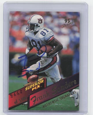 1995 Superior Pix #62 Frank Sanders Auto - Image 1 of 2