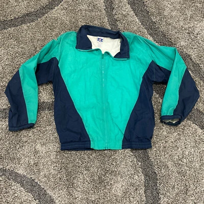 Vintage Pro Spirit Windbreaker Mens Medium Green Black 90s Color Block NYLON - Image 1 of 4