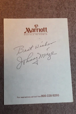 Original MLB New York Yankees Great "Johnny Mize" Autograph on Paper ! - Image 1 of 3