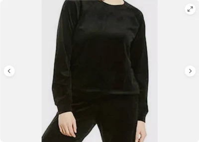 Gloria Vanderbilt Velour Top Women Long Sleeve Super Soft Stretch (Black,SMALL) - Image 1 of 2