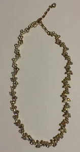 GIVENCHY Gold Tone AB Crystal Rhinestones Statement Necklace Vintage - Picture 1 of 7