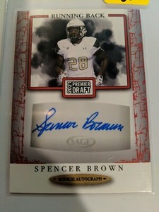 SPENCER BROWN 2021 Sage Hit Premier Draft RED RC Auto #A131