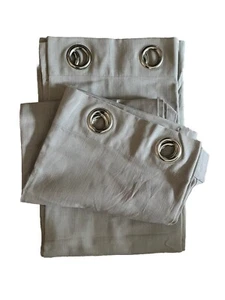 Cortina de algodón gris con ojal de umbral 54" x 84" 2 paneles cortinas - Imagen 1 de 5