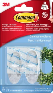 Ganci Medi Trasparenti Adesivi, 2 Ganci E 4 Strisce - Accessori Salvaspazio Senz - Foto 1 di 12