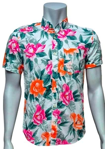 GAP Mens Lovely Multi-Coloured Short Sleeve Button Up Cotton Collared Shirt Top - Picture 1 of 2