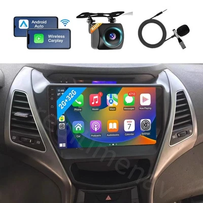 Car Radio for Hyundai Elantra 2014-2016 Stereo Android 13 Wireless Carplay GPS Foto 1 de 4