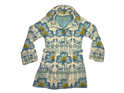 ELEVENSES x ANTHROPOLOGIE 蓝色/黄色花卉夹克保暖长外套女式 S — 第 1/4 张图片