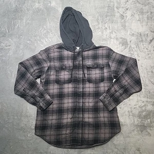 Columbia Flanellhemd Hoodie Herren Large grau kariert Knopfleiste Langarm - Bild 1 von 9