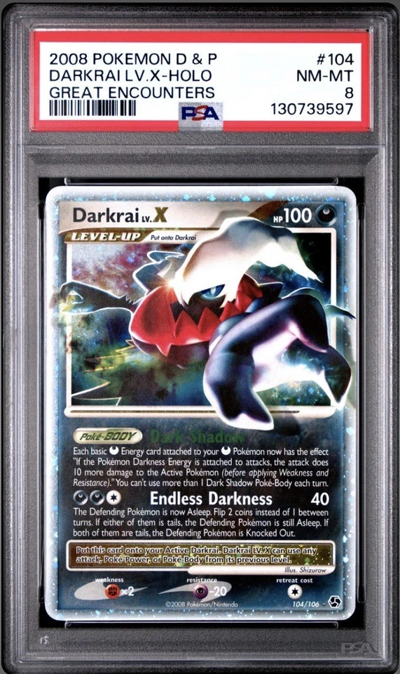 Darkrai LV.X 104/106 Great Encounters Holo Graded PSA 8 - Image 1 of 2