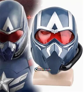 Captain America 4 Cosplay Helmet Halloween Party Prop Full Head Mask PVC Gift - Picture 1 of 10
