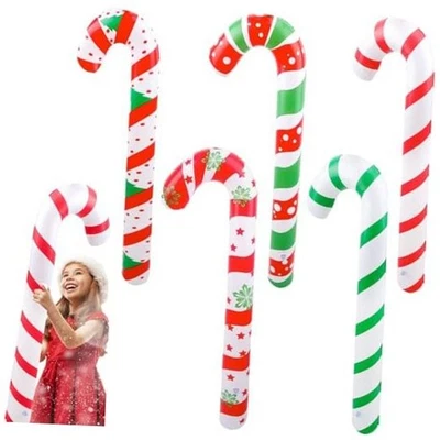 5 piezas globos inflables de Navidad bastones de caramelo 35 pulgadas rojo verde caramelo jumbo  Foto 1 de 4