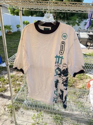 Винтажная мужская футболка Mecca большой размер Y2K хип-хоп рэп черный белый синий - Изображение 1 из 4