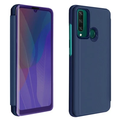 Housse Huawei Y6p Clapet translucide Design Miroir Support Vidéo Violet - Photo 1/4