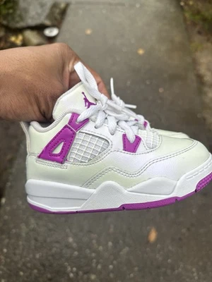 Jordan 4 Retro Hyper Violet 2024 Niñas Talla 8c Usado 100% Auténtico Foto 1 de 4