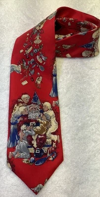 Corbata de cuello vintage para hombre de Wembley toda seda Santa tema de Navidad excelente Foto 1 de 3