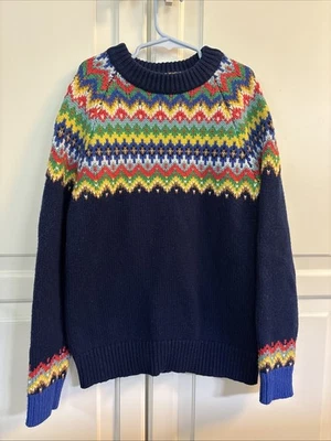 Мини Boden мальчиков Fair Isle свитер размер 11/12, темно-синий, отличном состоянии - Изображение 1 из 4