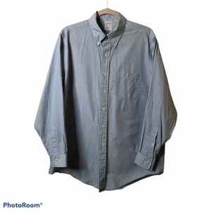 Camisa de manga larga Brooks Brothers azul y blanco a rayas con botones talla 16,5 - Imagen 1 de 7