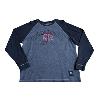 Colosseum Athletics Vtg Texas A&M Aggies Gray Long Sleeve Henley Top Fanwear - Image 1 of 4