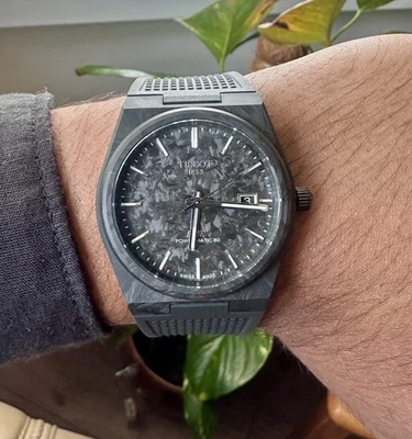 Men’s Rare Tissot PRX Powermatic forged Carbon Watch Limited edition iflw diver  - image 1 of 4