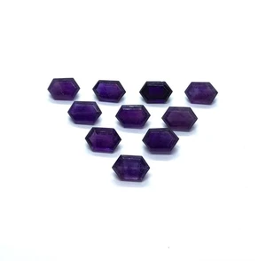 African Amethyst Long Hexagon Cut Natural Loose Gemstone For All Making Jewelry - Picture 1 of 9