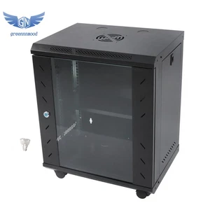 12U Wall Mount Network Server Rack Cabinet Enclosure 15.5'' Deep Door Lock Balck - Picture 1 of 15
