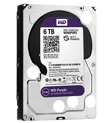 WD Purple WD60PURX 6TB Surveillance 3.5" Internal Hard Drive - Image 1 of 3