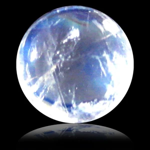 Pietra di luna blu arcobaleno 1,28 ct AAA elegante forma cabochon rotonda (7 x 7 mm) - Foto 1 di 1